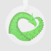 ライムグリーンハートドラゴンオンホワイト オーナメント (裏面)