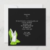 ライムグリーンバチェロレッテシューズセット 招待状 (裏面)