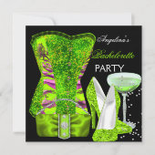 ライムグリーンバチェロレッテシューズセット 招待状 (正面)