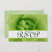 ライムグリーンバラRSVP結婚の応答カード小 出欠カード (正面/裏面)