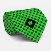 ライムグリーンパグパターン ネクタイ (ロール)