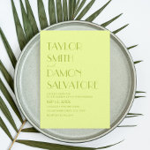 ライムグリーンパステルカラフルレトロトロピカル結婚ズ 招待状