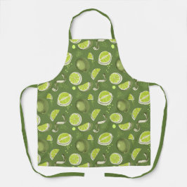 ライムグリーンパターン エプロン