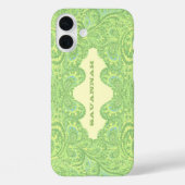 ライムグリーンパーソナライズされたダマスクiPhoneカバー – Case-Mate iPhoneケース (裏面)