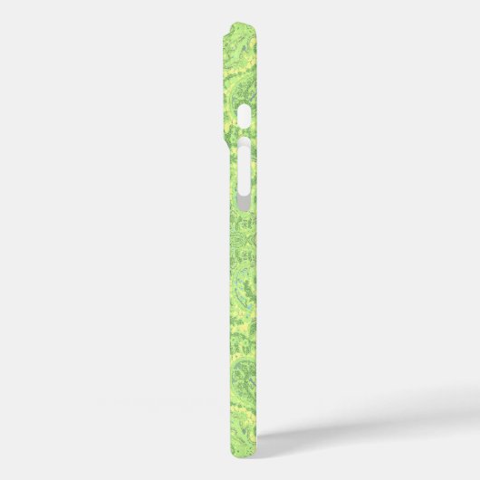 ライムグリーンパーソナライズされたダマスクiPhoneカバー –  Case-Mate iPhoneケース (裏面 / 左)