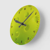 ライムグリーンピ実在クルボール丸時計 ラウンド壁時計 (傾斜)