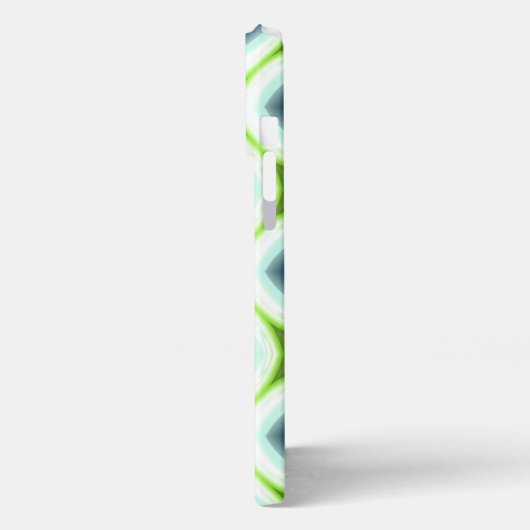 ライムグリーンファンキーアクアターコイズスクウェアアートモザイク iPhoneケース (左側面)