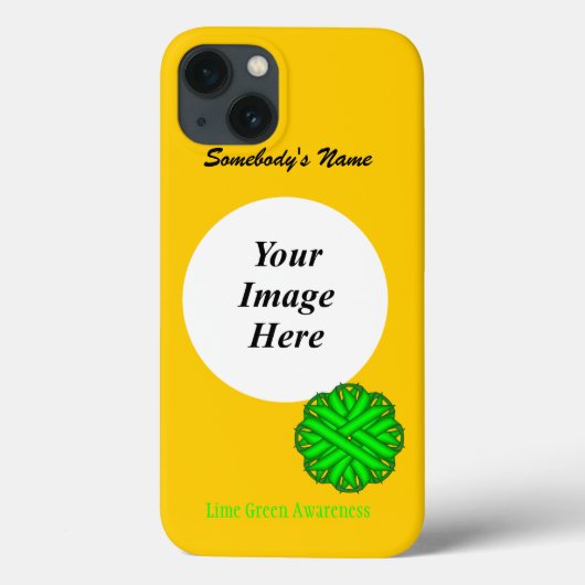 ライムグリーンフラワーリボンTmplバイケネスヨンチ Case-Mate iPhoneケース (裏面)