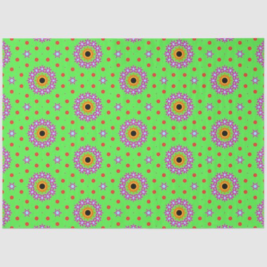 ライムグリーンフローラデカップージ 薄葉紙 (正面)