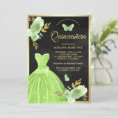 ライムグリーンフローラバタフライブラック金ゴールドキンセアニェラ 招待状 (スタンド正面)