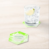 ライムグリーンフローラプリント紙コースター ペーパーコースター (インサイチュ)