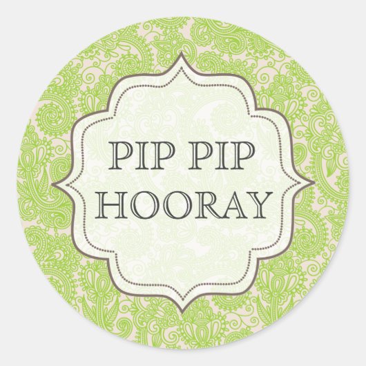 ライムグリーンブライダルシャワーデザートテーブルラベルラベル ラウンドシール (正面)