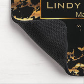 ライムグリーンブラックアンド金ゴールドデザイン マウスパッド (コーナー)