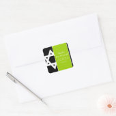 ライムグリーンブラックスターオブデイビッドバー(ユダヤ教の)バル・ミツバーフリット スクエアシール (封筒)