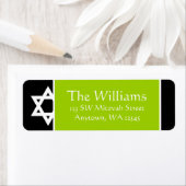 ライムグリーンブラックスターオブデイビッド差出人住所 ラベル (インサイチュ)