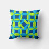 ライムグリーンブルーアクアジオメトリック装飾用クッション クッション (裏面)
