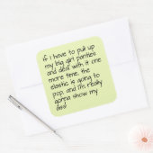 ライムグリーンプットビッグガールパンティワードことわざ スクエアシール (封筒)