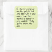 ライムグリーンプットビッグガールパンティワードことわざ スクエアシール (バッグ)