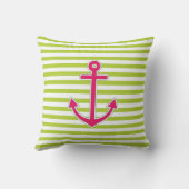 ライムグリーンホットピンクいかり 航海の クッション (裏面)