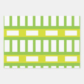 ライムグリーンホワイトカラーモダンストライプ ラッピングペーパーシート (正面2)