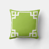 ライムグリーンホワイトギリシャ鍵モノグラム クッション (裏面)