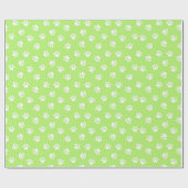 ライムグリーンポープリントギフトラッピング紙 ラッピングペーパー (フラット)