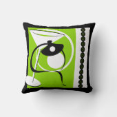 ライムグリーンマルティニ抽象芸術アメリカンモジョピロー クッション (裏面)