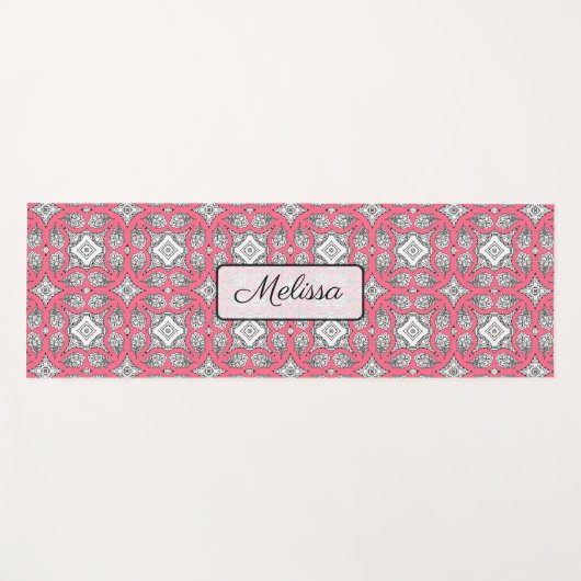 ライムグリーンマンダラパーソナライズされたヨガマット ヨガマット (正面(横))