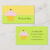 ライムグリーンモダンイエローカップケーキベーカリー 名刺 (正面/裏面)