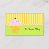 ライムグリーンモダンイエローカップケーキベーカリー 名刺 (正面)