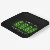 ライムグリーンモダンネオン卒業 ペーパープレート (傾斜あり)