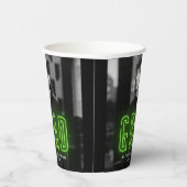ライムグリーンモダンネオン卒業 紙コップ (右)