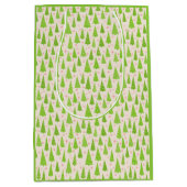 ライムグリーンモダンピンククリスマスツリーズウォーター色 ミディアムペーパーバッグ (正面)