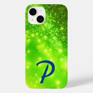 ライムグリーンモノグラムのホログラフィックグリッター Case-Mate iPhone 14ケース