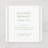 ライムグリーンモノグラムの金属箔コンサルタント スクエア名刺 (裏面)