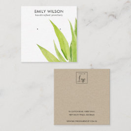 ライムグリーンユーカリ動物相イヤリングスタッドディスプレイ スクエア名刺