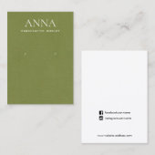 ライムグリーンレザーイヤリングディスプレイ 名刺 (正面/裏面)