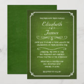 ライムグリーンヴィンテージシャルボード結婚式招待状 招待状 (正面/裏面)