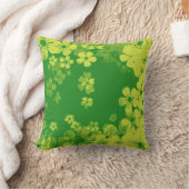 ライムグリーンヴィンテージフローラルパターン クッション (ブランケット)