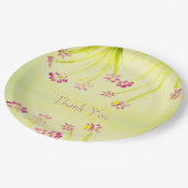 ライムグリーン付き梅フローラ ペーパープレート (アングル)