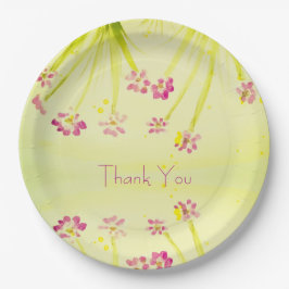ライムグリーン付き梅フローラ ペーパープレート