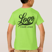 ライムグリーン会社ロゴスワッグビジネスキッズボーイズ Tシャツ (裏面)