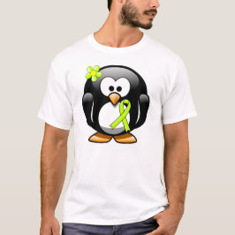 ライムグリーン啓発リボンペンギン Tシャツ