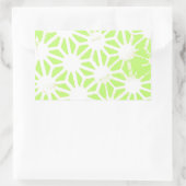 ライムグリーン幾何学模様 長方形シール (バッグ)