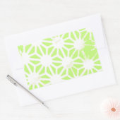 ライムグリーン幾何学模様 長方形シール (封筒)