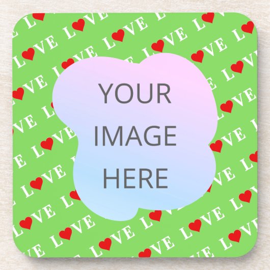 ライムグリーン愛 コースター (正面)