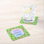 ライムグリーン愛 スクエアペーパーコースター (インサイチュ)