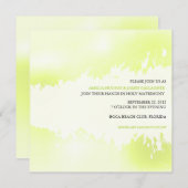 ライムグリーン抽象芸術結婚式招待状 招待状 (正面/裏面)