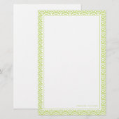 ライムグリーン日本のセイガイハパターン 便箋 (正面/裏面)
