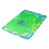 ライムグリーン果樹汁多肉性セダムロゼット バスマット (アングル)